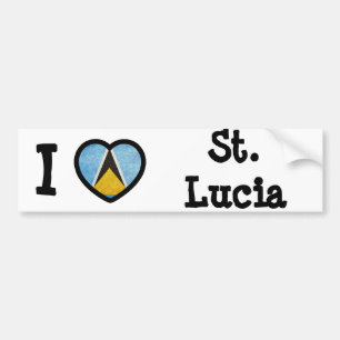Saint Lucia Flag Bumper Sticker