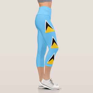 Saint Lucia Flag Capri Leggings