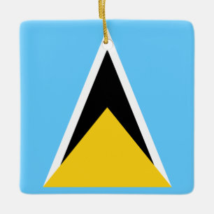 Saint Lucia Flag  Ceramic Ornament