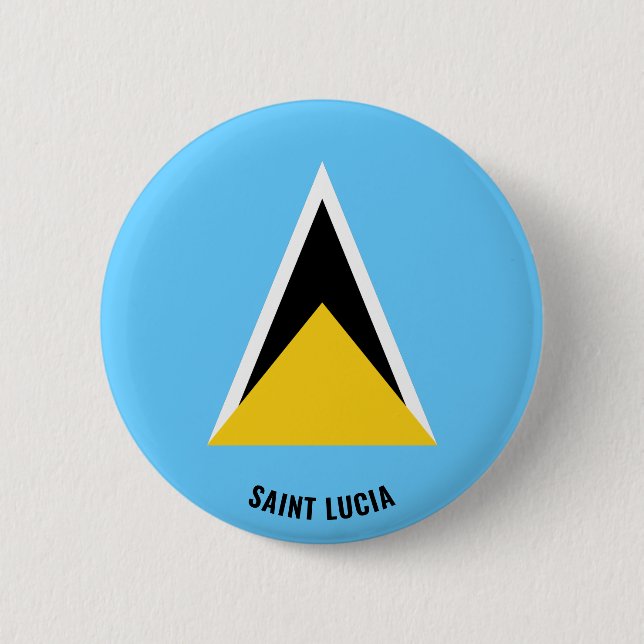 Saint Lucia Flag Charming Patriotic Button (Front)