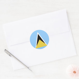 Saint Lucia flag Classic Round Sticker