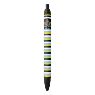 Saint Lucia Flag Cute Patriotic Black Ink Pen