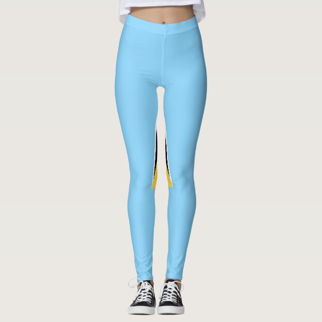 Saint Lucia Flag Emblem Leggings (Front)