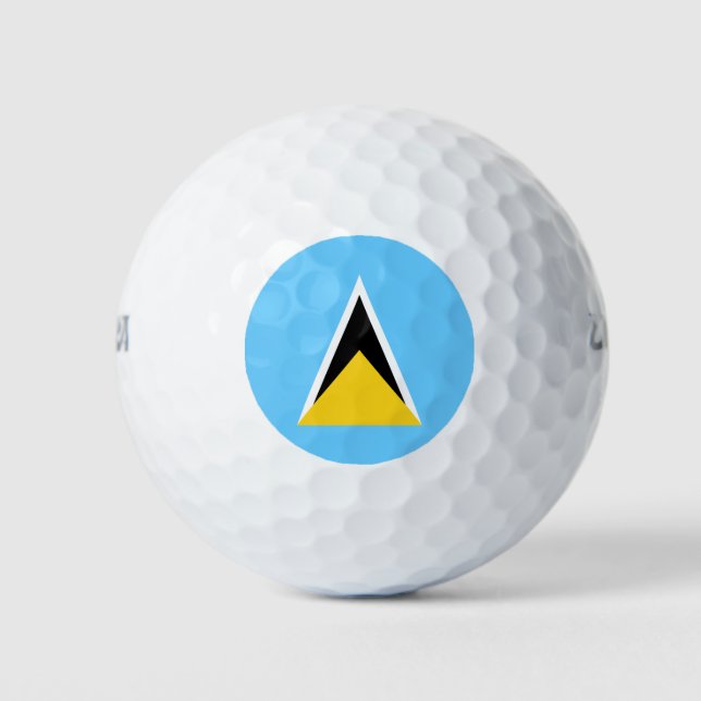 Saint Lucia Flag Golf Balls (Front)