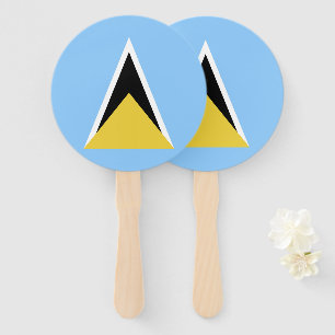 Saint Lucia flag Hand Fan