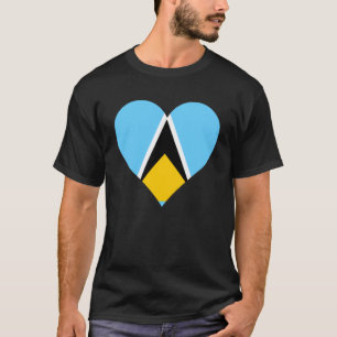 Saint Lucia Flag Heart Saint Lucia Love Saint Luc T-Shirt