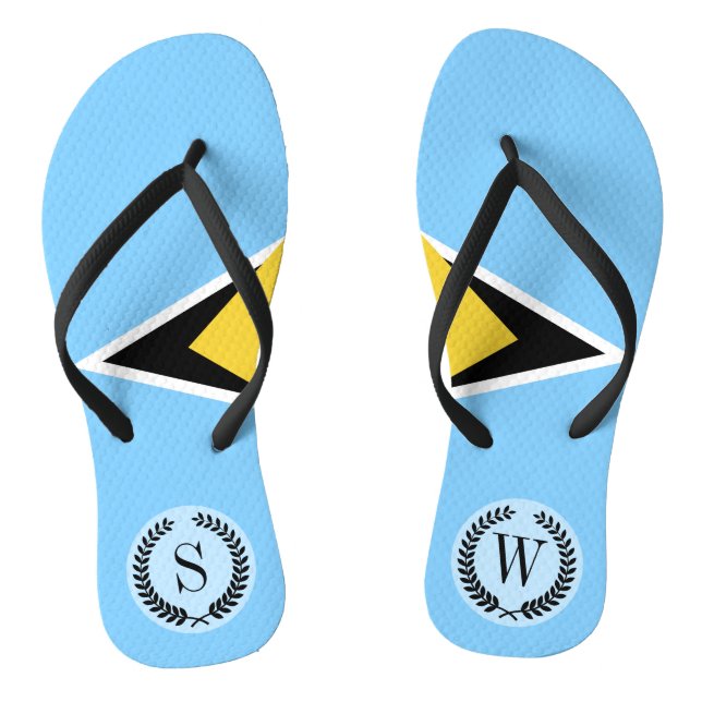 Saint Lucia Flag Jandals (Footbed)