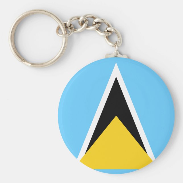 Saint  Lucia Flag Key Ring (Front)