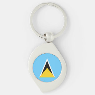 Saint Lucia Flag Key Ring