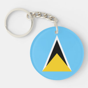 Saint Lucia Flag Key Ring