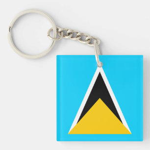 Saint Lucia Flag Key Ring