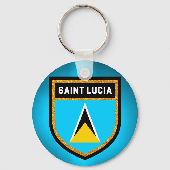 Saint Lucia Flag Key Ring (Front)