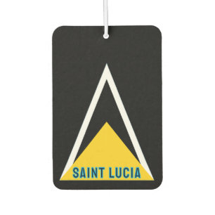 Saint Lucia Flag - Noir Car Air Freshener