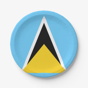 Saint  Lucia Flag Paper Plate