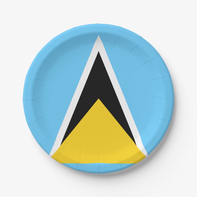 Saint  Lucia Flag Paper Plate (Front)