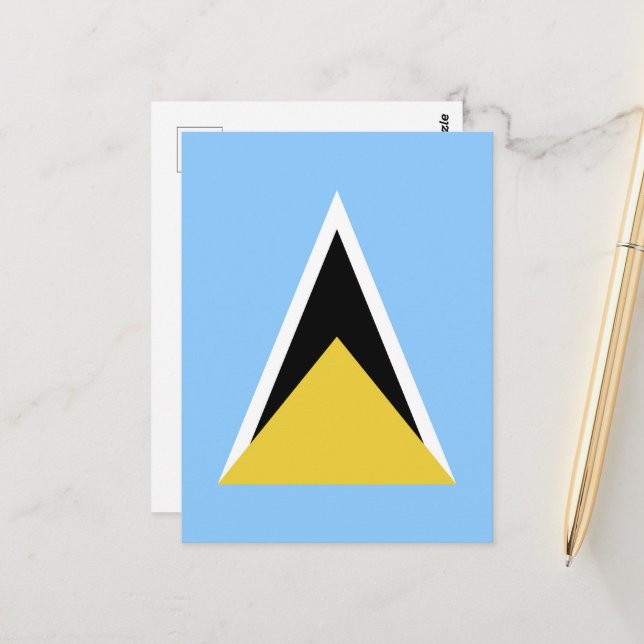 Saint Lucia flag Postcard (Front/Back In Situ)