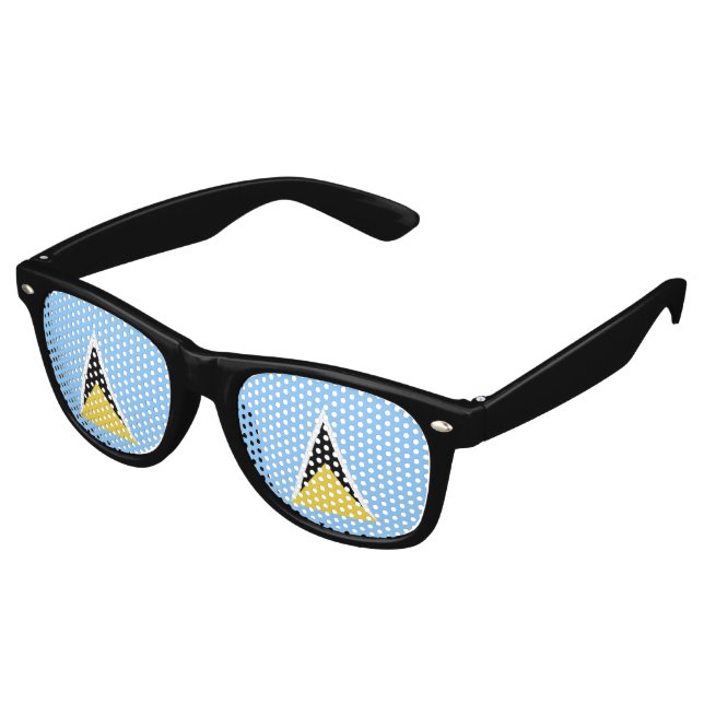 Saint Lucia flag Retro Sunglasses (Angled)