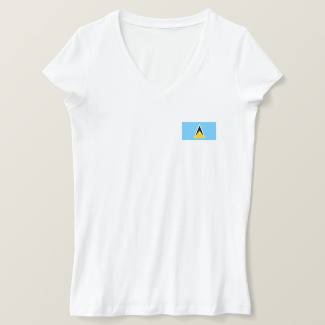 Saint Lucia Flag T-Shirt (Design Front)