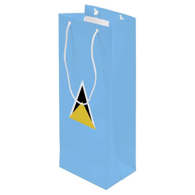 Saint Lucia flag Wine Gift Bag (Back Angled)
