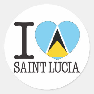 Saint Lucia Love v2 Classic Round Sticker