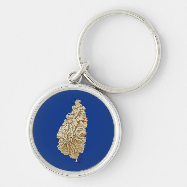 Saint Lucia Map Keychain (Front)