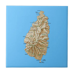 Saint Lucia Map Tile