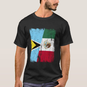 Saint Lucia Mexico Half Flag Saint Lucian Mexican T-Shirt