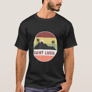 Saint Lucia Mountain And Palms T-Shirt