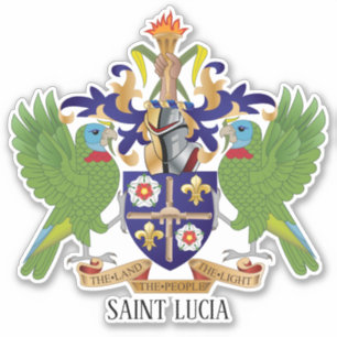 Saint Lucia National Coat Of Arms Patriotic