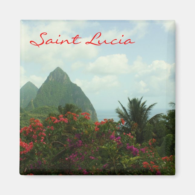 Saint Lucia Pitons Magnet (Front)