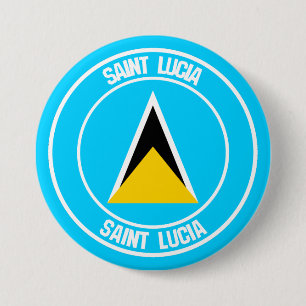 Saint Lucia Round Emblem 7.5 Cm Round Badge