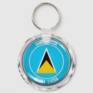 Saint Lucia Round Emblem Key Ring