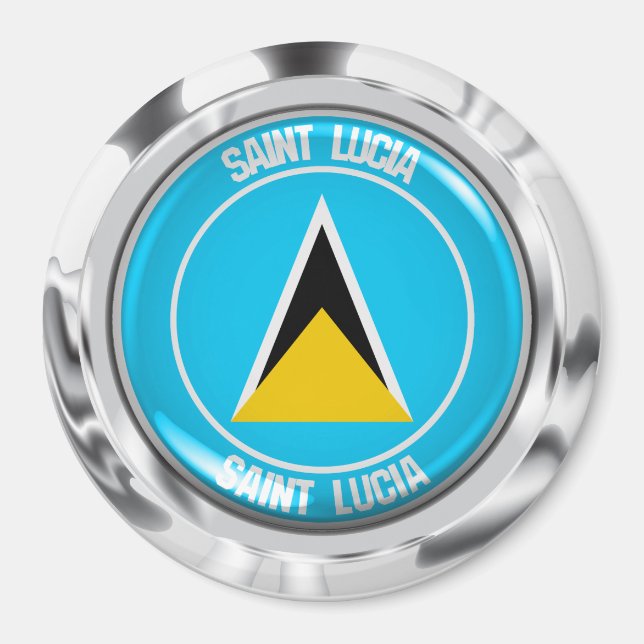 Saint Lucia Round Emblem Magnet (Front)