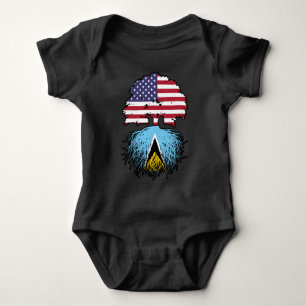 Saint Lucia Saint Lucian American USA Tree Roots Baby Bodysuit