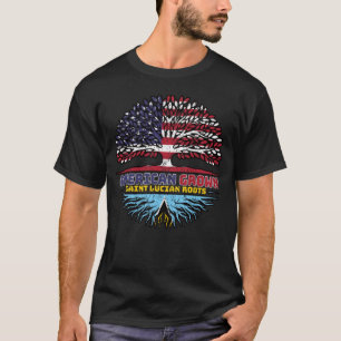 Saint Lucia Saint Lucian American USA Tree Roots T-Shirt