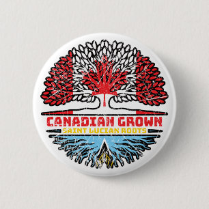 Saint Lucia Saint Lucian Canadian Canada Tree 6 Cm Round Badge