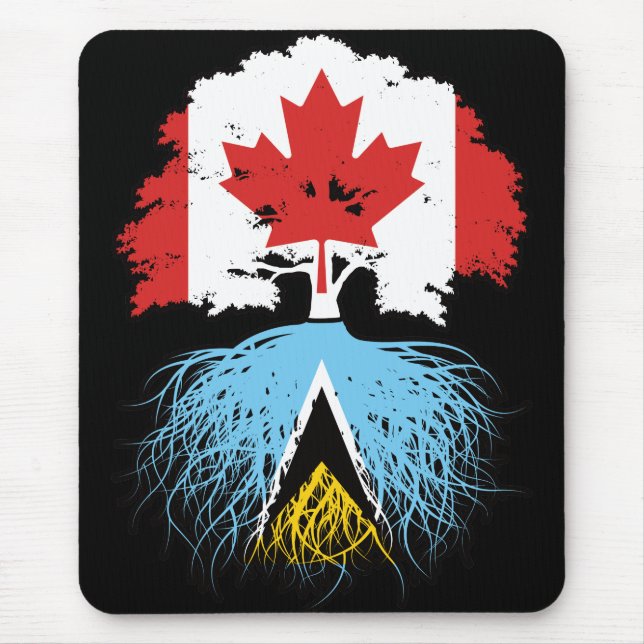 Saint Lucia Saint Lucian Canadian Canada Tree Root Mouse Pad (Front)
