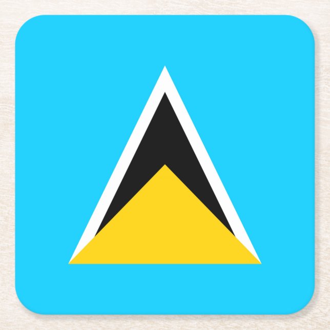 Saint Lucia Square Paper Coaster (Front)
