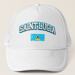 Saint Lucia Vintage Flag Trucker Hat