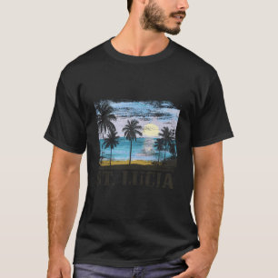 Saint Lucia Vintage Surfer Caribbean St Lucia Souv T-Shirt