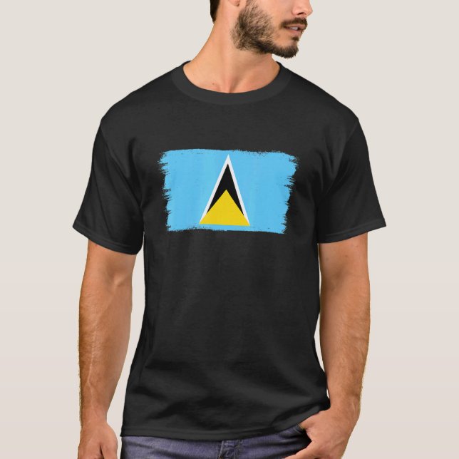 Saint Lucian Flag Saint Lucia 1 T-Shirt (Front)