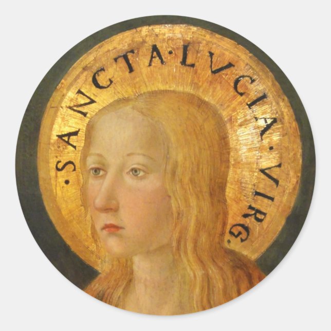 Saint Lucy Lucia c1470 Classic Round Sticker (Front)
