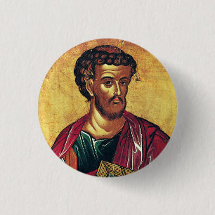 Saint Luke the Evangelist Orthodox icon 3 Cm Round Badge