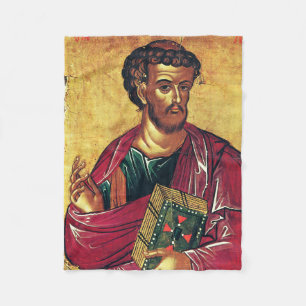 Saint Luke the Evangelist Orthodox icon Fleece Blanket
