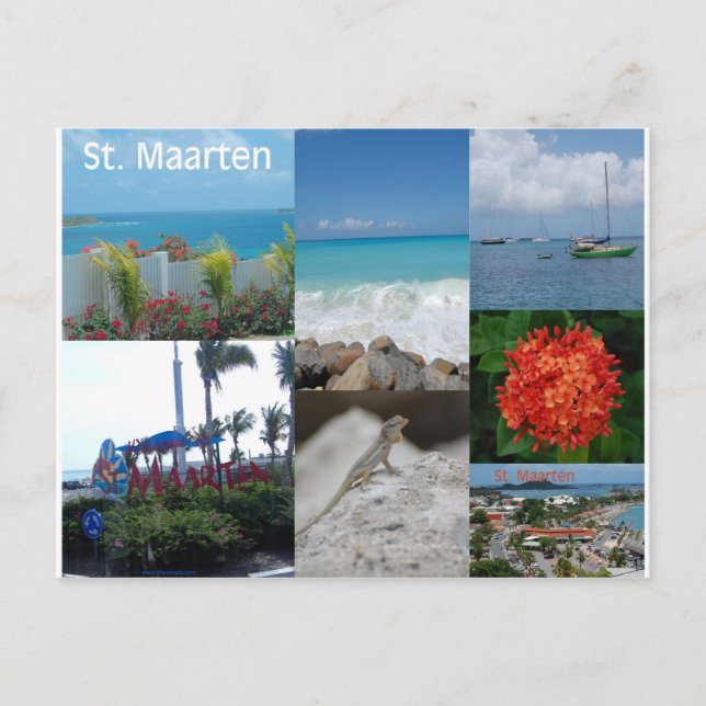 Saint Maarten Photo Collage by Khoncepts Postcard (Front)