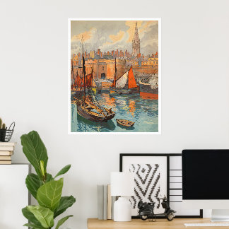 Saint Malo, France, Vintage Travel Poster Art