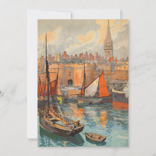Saint Malo, France, Vintage Travel Poster Art