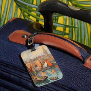 Saint Malo, France, Vintage Travel Poster Art Luggage Tag
