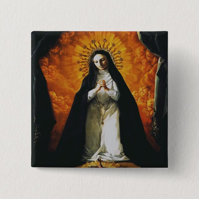 Saint Margaret Mary Alacoque 15 Cm Square Badge (Front)
