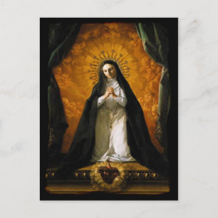 Saint Margaret Mary Alacoque Heart - Giaquinto Postcard